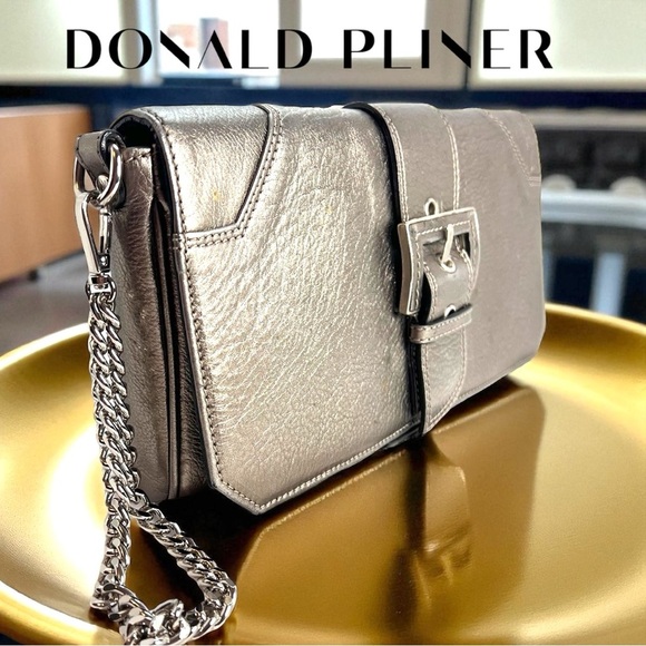 Donald J. Pliner Handbags - DONALD J PLINER Couture Sliver Foil Clutch / Wristlet